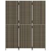 vidaXL Room Divider 3 Panels Gray Poly Rattan