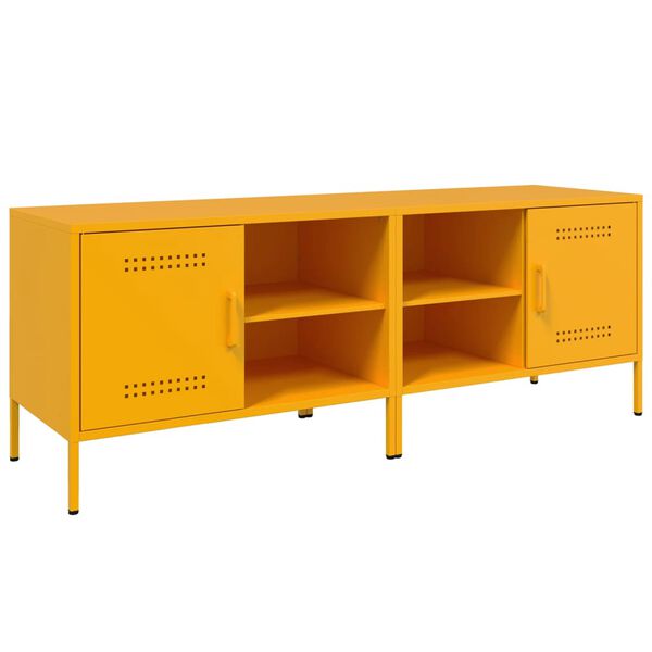 vidaXL TV Cabinet Set of 2 Mustard Yellow Steel Standard TV Cabinet