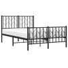 vidaXL Bed Frame Black Powder-Coated Steel Double Bed Frame