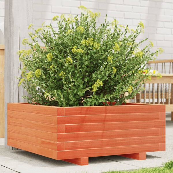 vidaXL Garden Planter Wax Brown Solid Pinewood Medium Durable