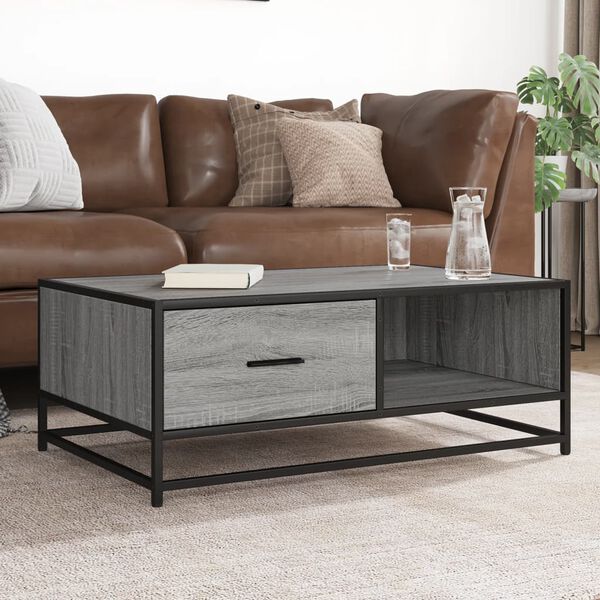 vidaXL Coffee Table Grey Sonoma Engineered wood and metal