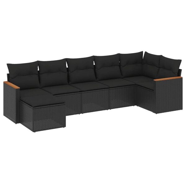 vidaXL Garden Sofa Set Black