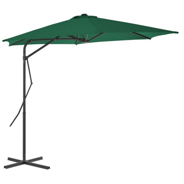 vidaXL Garden Parasol Green Polyester and steel Large Rotatable