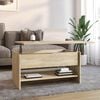 vidaXL Coffee Table Sonoma Oak Engineered Wood Adjustable Armrests