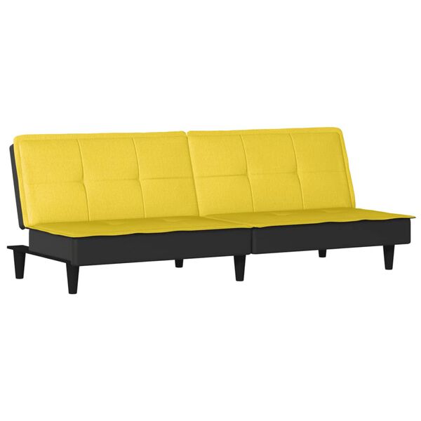vidaXL Sofa Bed Light Yellow Fabric