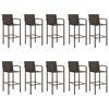 vidaXL Garden Bar Set Brown PE Rattan Large Footrest Garden Bar Set