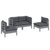 vidaXL Garden Lounge Set Grey Solid pinewood Medium Modular