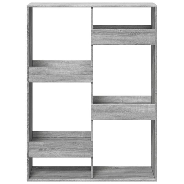 vidaXL Bookcase Grey sonoma Engineered wood 39.4 x 13.0 x 53.1 in