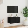 vidaXL TV Wall Cabinet Black Engineered Wood Medium TV Wall Cabinet