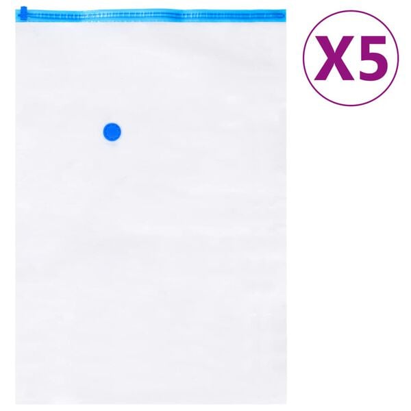 vidaXL Vacuum Travel Bag Set of 20 Transparent and Blue Plastic