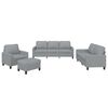vidaXL 4 Piece Sofa Set with Cushions Light Gray Fabric