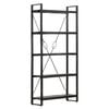 vidaXL Bookcase Black Solid rough mango wood, powder-coated steel