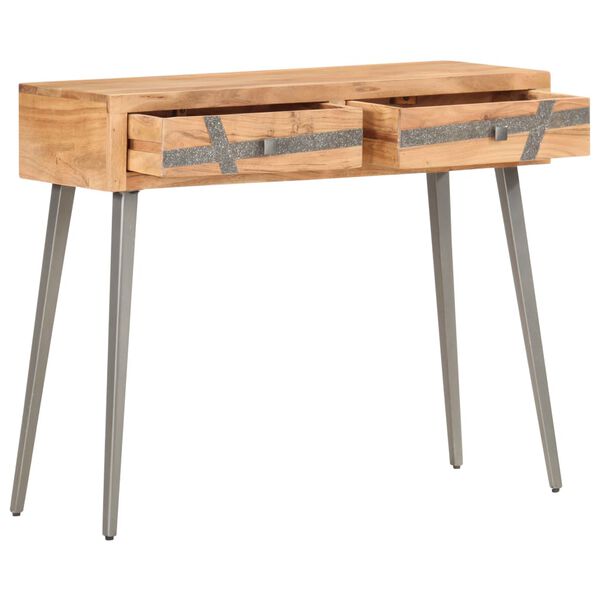 vidaXL Console Table Natural wood tones with grey