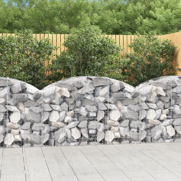 vidaXL Gabion Basket Silver Galvanized iron 59.1 x 19.7 x 31.5/39.4 in