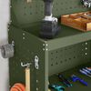 vidaXL Tool Trolley with Shelf Olive Green 25.59 x 13.78 x 43.70 in
