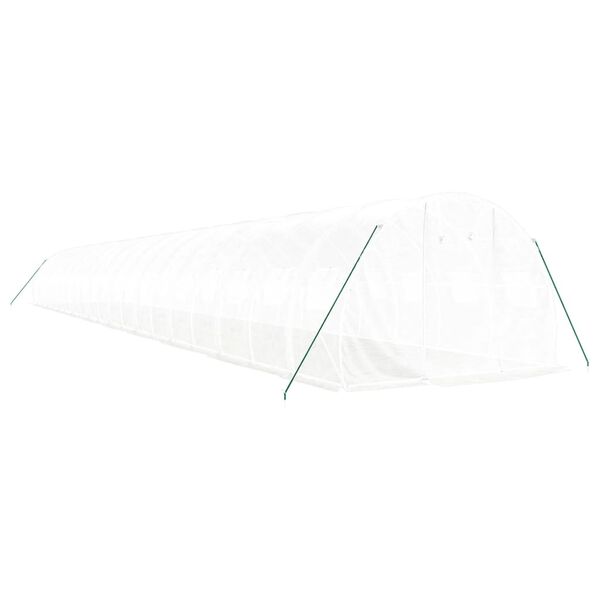 vidaXL Greenhouse White Polyethylene (PE), Galvanized Steel Large
