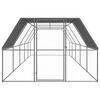 vidaXL Chicken Cage Silver Galvanized steel Large Durable Chicken Coop