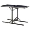 vidaXL Outdoor Table Anthracite Poly rattan, powder-coated steel, glass