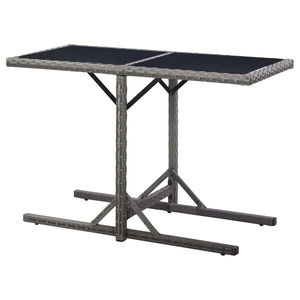 vidaXL Outdoor Table Anthracite Poly rattan, powder-coated steel, glass