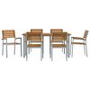 vidaXL Garden Dining Set 7 pcs Gray and brown solid acacia wood