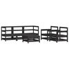 vidaXL Garden Lounge Set Black Solid pine wood Large Modular
