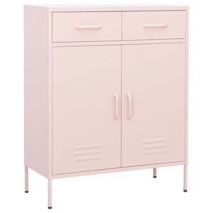 vidaXL Storage Cabinet Pink Steel Medium Storage Cabinet Rectangular