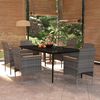 vidaXL Garden Dining Set Grey, Black
