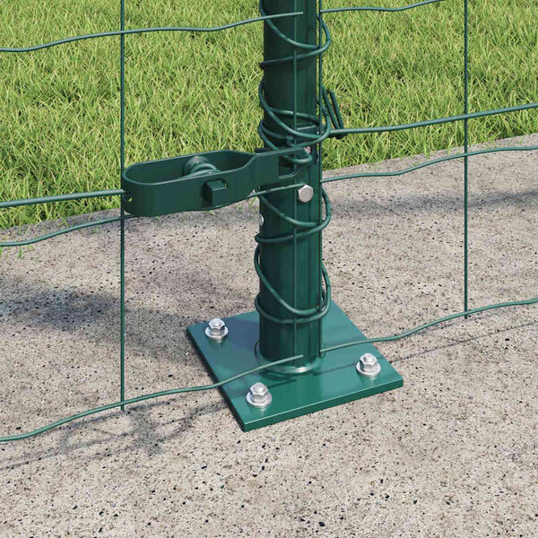 vidaXL Fence with Posts Green 1.2 x 25 m Steel