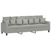 vidaXL 3-Seater Sofa with Footstool Light Gray 82.7" Fabric