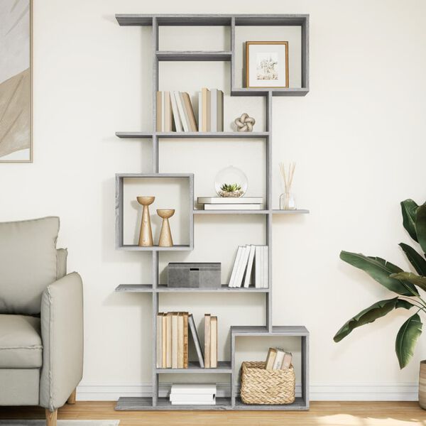 vidaXL Book Cabinet Grey sonoma Engineered wood Tall Book Cabinet