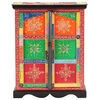 vidaXL Hand Painted Sideboard 23.6"x11.8"x29.5" Solid Mango Wood