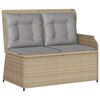 vidaXL Patio Lounge Set Beige Poly Rattan 7 Piece Set Adjustable Feet