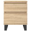 vidaXL Bedside Cabinet Sonoma oak Engineered wood, metal Standard