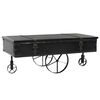 vidaXL Side Table Black MDF 43.3x21.7x16.9 in Decorative Inlays