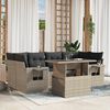 vidaXL Garden Sofa Set Light grey PE rattan Modular Garden Sofa Set