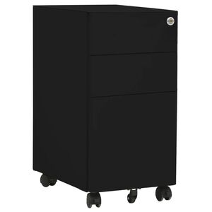 vidaXL File Cabinet Black Steel File Cabinet Rectangular Modern