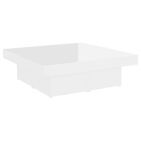 vidaXL Coffee Table High gloss white Engineered Wood Medium Modern