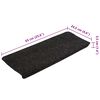 vidaXL Stair Mat Set of 15 Anthracite