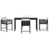 vidaXL Garden Dining Set 5 pcs Black poly rattan