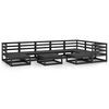 vidaXL Garden Lounge Set Black Solid pinewood Large Modular