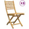 vidaXL Garden Chair Set of 8 Natural Bamboo Bamboo Medium Foldable