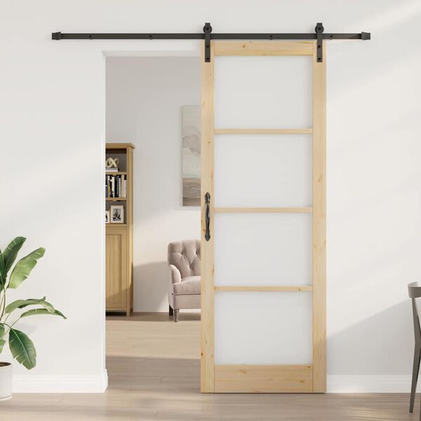 vidaXL Sliding Door ORKDAL Natural 32.68 x 91.34 in