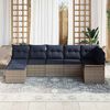vidaXL Garden Sofa Set with Cushion Grey Poly Rattan