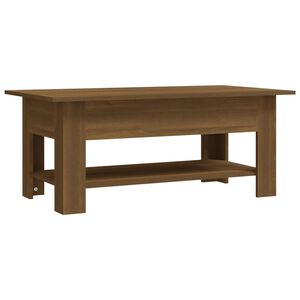 vidaXL Coffee Table Brown Oak Engineered Wood 40.2 in x 21.7 in x 16.5 in
