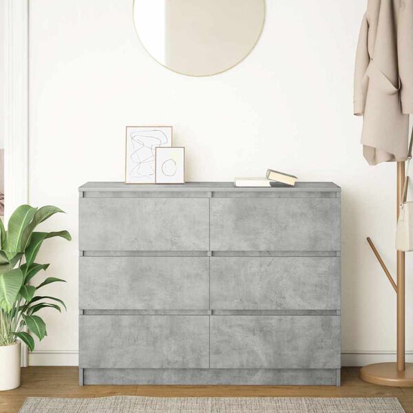vidaXL Sideboard Concrete grey Engineered wood 39.4 in x 13.8 in x 29.9 in