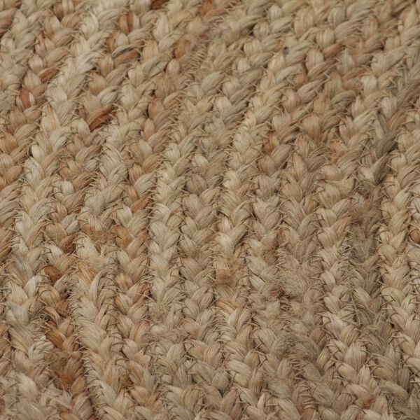 vidaXL Area Rug Natural 100% Jute 47.2 in Durable Area Rug Round