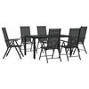 vidaXL Garden Dining Set Black Powder-coated aluminum, WPC, Textilene