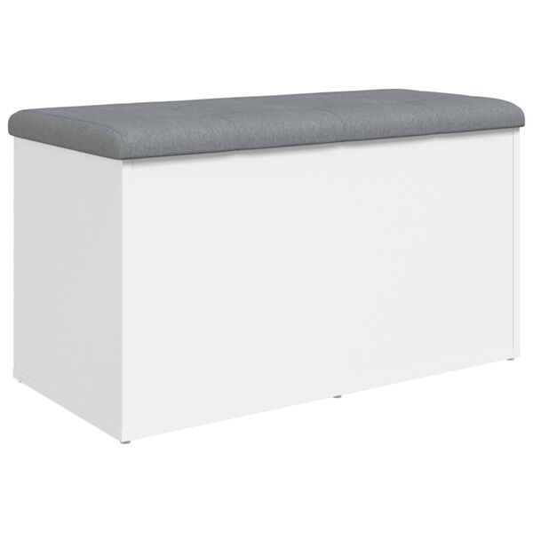 vidaXL Storage Bench White Engineered Wood Medium Storage Bench