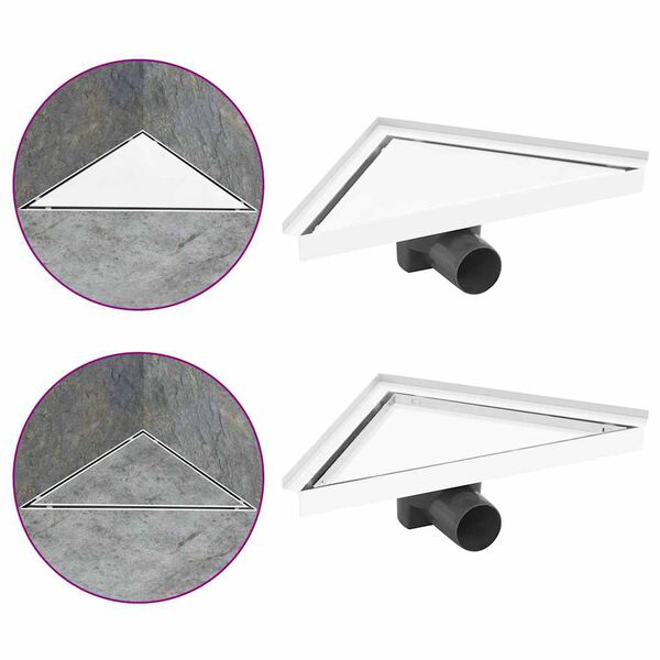 vidaXL Shower Drain with 2-in-1 Cover 9.8x9.8" Stainless Steel