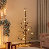vidaXL Metal Christmas Tree Black Powder-coated steel, solid pine wood